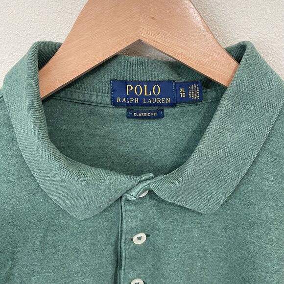 Polo Ralph Lauren Polo Shirt Mens XL Short Sleeve Green Pony Logo Preppy - Picture 2 of 9